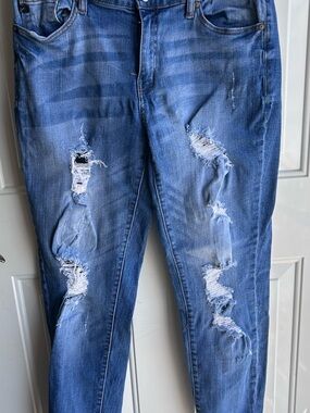 KANCAN LYNN MID RISE SKINNY JEANS MEDIUM BLUE WASH